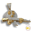 10KY 1.15CTW DIAMOND 'ANGRY BIRD' WITH GUN PENDANT - Norma's Jewelry