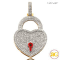 10KY 1.00CTW HEART LOCK DIAMOND PENDENT - Norma's Jewelry
