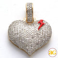 10KY 0.80CTW DIAMOND HEART PENDANT - Norma's Jewelry