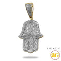 10KY 0.70CTW DIAMOND 3-D HAMZAH PENDANT - Norma's Jewelry