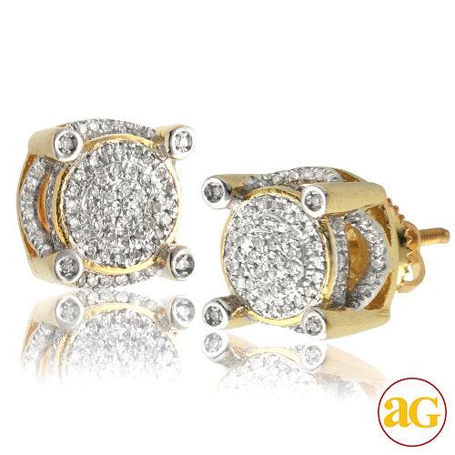 10KY 0.35CTW MICROPAVE DIAMOND 3-D DISC EARRINGS - Norma's Jewelry