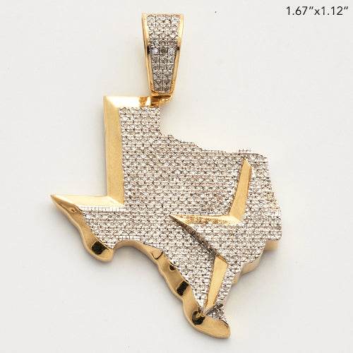 10KY 0.80CTW DIAMOND 3-D STATE PENDANT - Norma's Jewelry