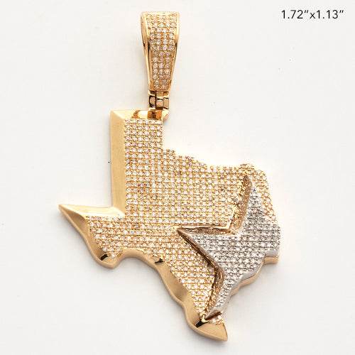 10KY+W 0.80CTW DIAMOND 3-D STATE PENDANT - Norma's Jewelry