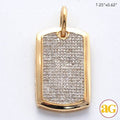 10KY 0.40CTW MICROPAVE DIAMOND DOGTAG PENDANT - Norma's Jewelry