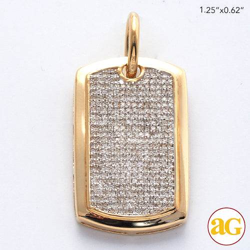 10KY 0.40CTW MICROPAVE DIAMOND DOGTAG PENDANT - Norma's Jewelry