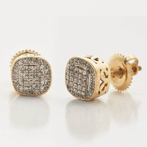 10KY 0.20CTW MICROPAVE DIAMOND SQUARE PRONG ER - Norma's Jewelry