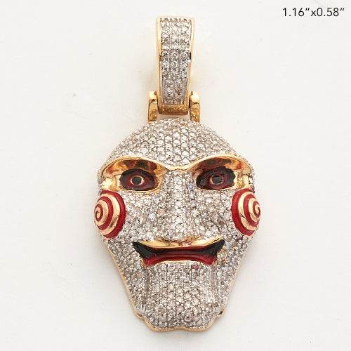 10KY 0.60CTW DIAMOND JIGSAW MASK PENDANT - Norma's Jewelry