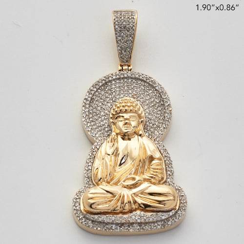 10KY 0.75CTW DIAMOND SITTING BUDDHA PENDANT - Norma's Jewelry