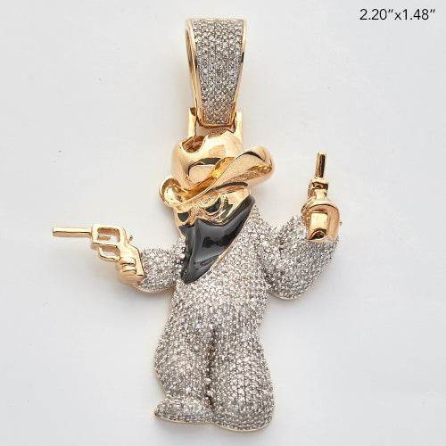 10KY 2.30CTW DIAMOND BANDIT FIGURE PENDANT - Norma's Jewelry