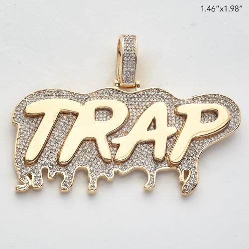 10KY 1.00CTW DRIPPING DIAMOND CUSTOM DESIGN LOGO - Norma's Jewelry