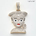 10KY 1.70CTW DIAMOND CHEF EMOJI PENDANT - Norma's Jewelry