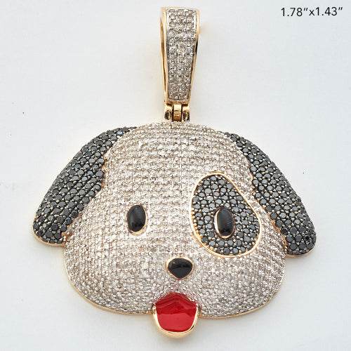10KY 3.25CTW BLACK AND WHITE DIAMOND PUPPY DOG - Norma's Jewelry