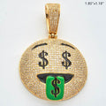 10KY 3.15CTW DIAMOND MONEY FACE EMOJI PENDANT - Norma's Jewelry