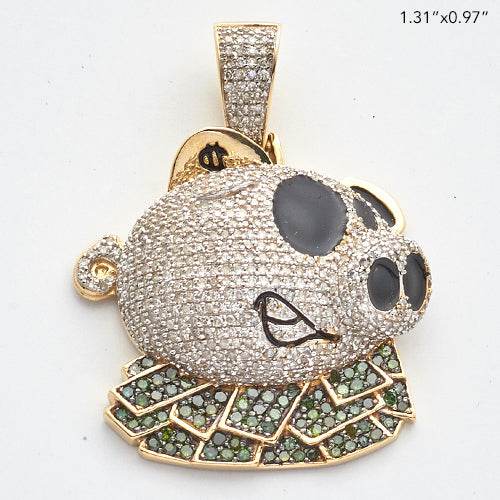 10KY 1.35CTW BLACK AND WHITE DIAOMND PIGGY BANK - Norma's Jewelry