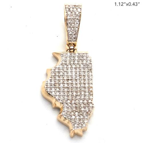 10KY 0.40CTW DIAMOND 3D STATE PENDANT - Norma's Jewelry