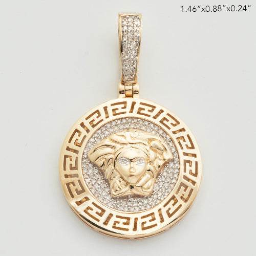 10KY 0.25CTW DIAMOND MEDUSA MEDALLION WITH - Norma's Jewelry