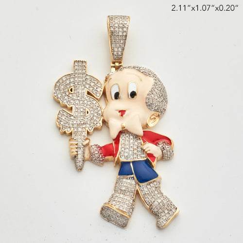 10KY 1.65CTW DIAMOND RICH BOY WITH $ DOLLAR SIGN - Norma's Jewelry