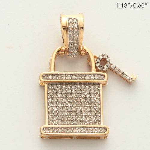 10KY 0.60CTW DIAMOND LOCK AND KEY PENDANT - Norma's Jewelry
