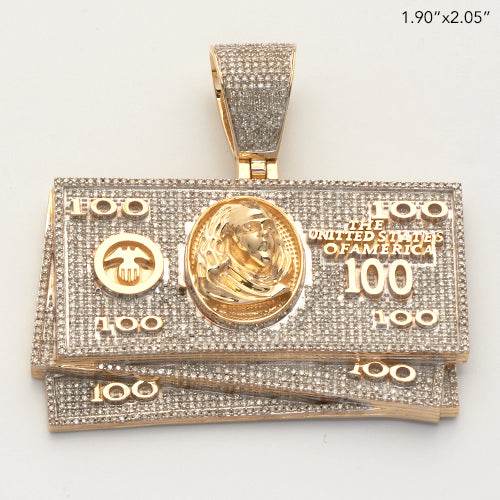 10KY 2.65CTW DIAMOND $100 MONEY STACK PENDANT - Norma's Jewelry