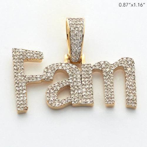 10KY 0.80CTW MICROPAVE DIAMOND TEXT PENDANT - Norma's Jewelry
