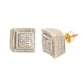 10KY 0.25CTW DIAMOND CUBE SHAPE STEP EARRINGS - Norma's Jewelry