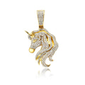 10KY 1.30CTW MICROPAVE DIAMOND UNICORN PENDANT - Norma's Jewelry