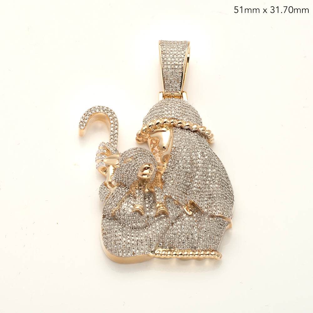 10KY 2.00CTW DIAMOND JESUS CARRING LAMB PENDANT - Norma's Jewelry