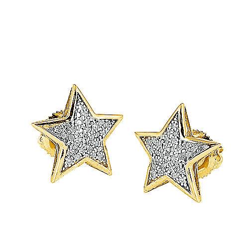 10KY 0.15CTW DIAMOND STAR EARRING - Norma's Jewelry