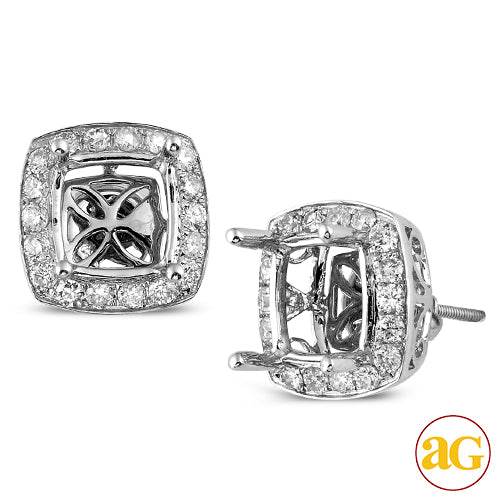 14KW 0.85CTW DIAMOND SEMI MOUNT EARRINGS - Norma's Jewelry