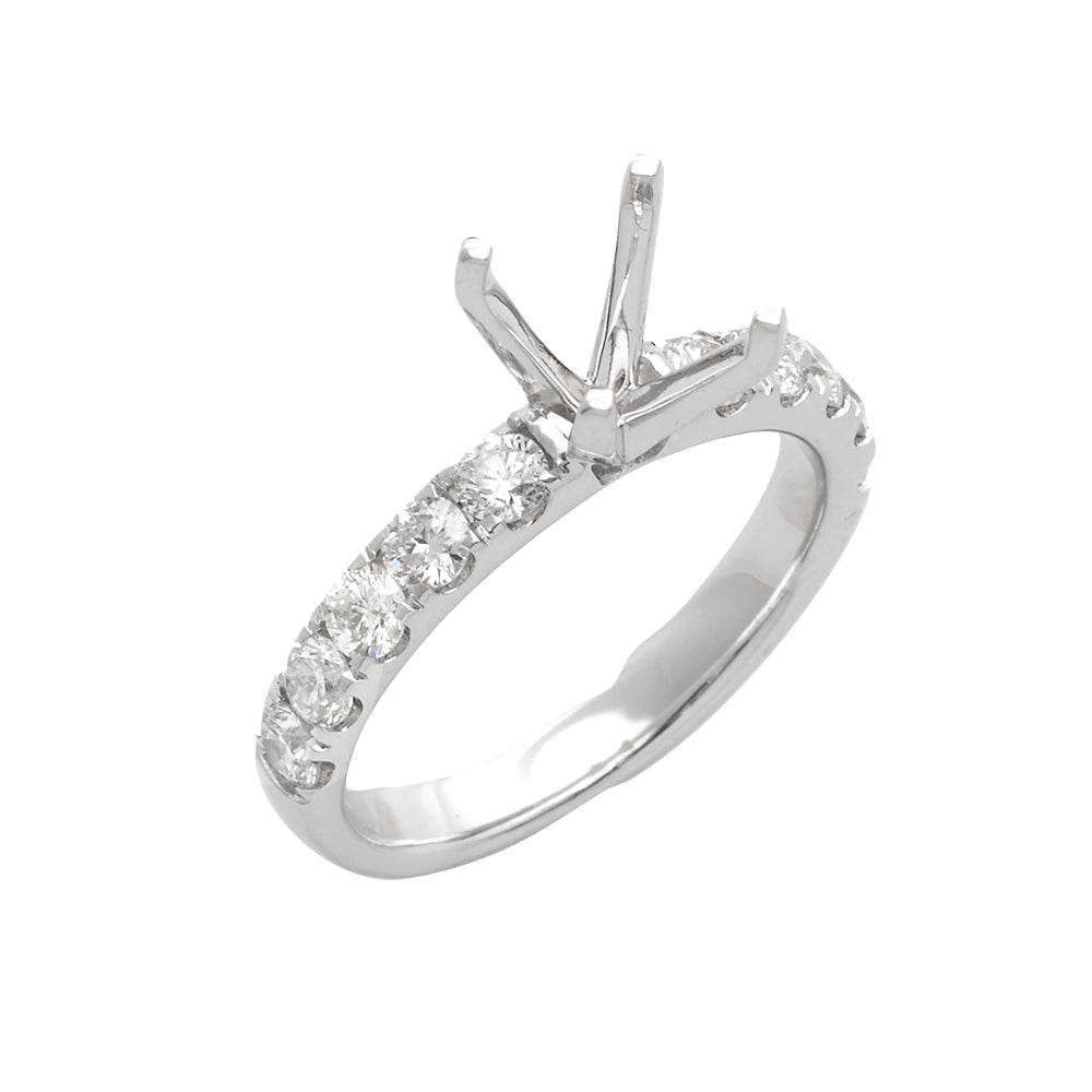 14KW 0.90CTW DIAMOND 4-PRONG PEG HEAD SEMI MOUNT - Norma's Jewelry