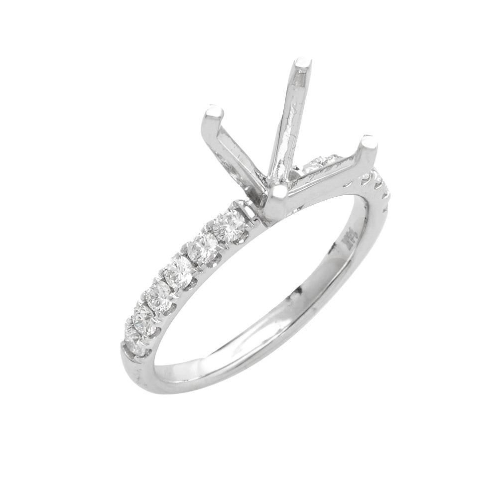 14KW 0.40CTW DIAMOND SEMI MOUNT RING - 4 PRONG PEG - Norma's Jewelry