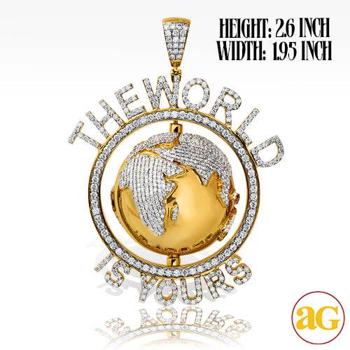 18KY 4.55CTW DIAMOND SPINNING GLOBE PENDANT - "THE