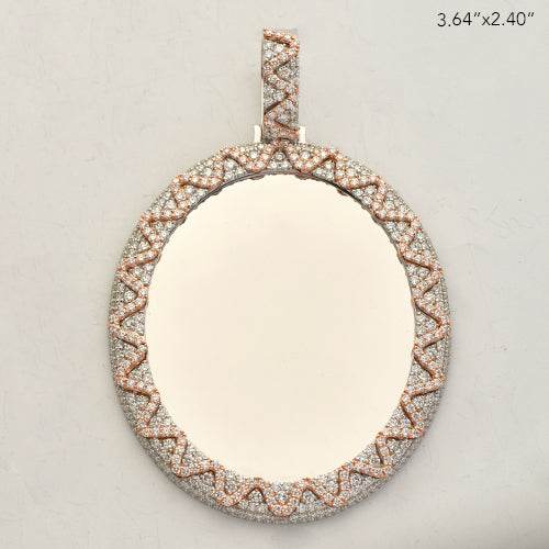 14KY+W 9.75CTW DIAMOND OVAL MEMORY PENDANT - VVS - Norma's Jewelry