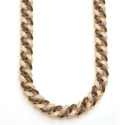 10KY 10.78CTW BLACK AND WHITE DIAMOND MIAMI CUBAN - Norma's Jewelry