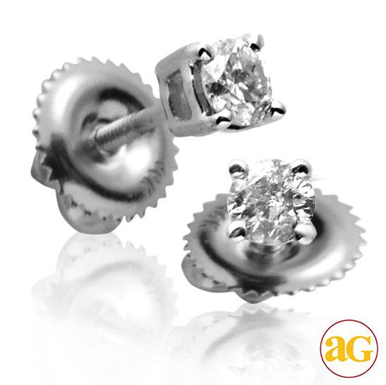 14KW 0.25CTW ROUND DIAMOND STUD EARRINGS - Norma's Jewelry