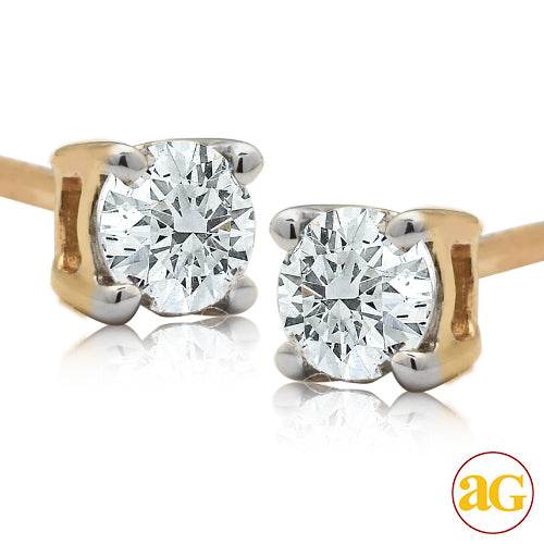 14KY 0.33CTW (1/3CT) ROUND DIAMOND EARRING STUDS - Norma's Jewelry