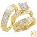 14KY 1.50CTW INVISIBLE DIAMOND TRIO SET - Norma's Jewelry