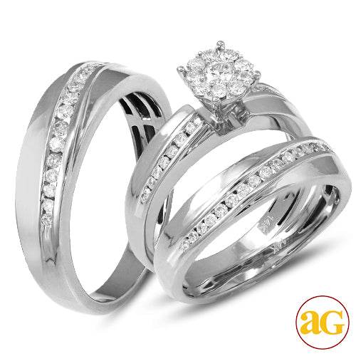 14KW 1.00CTW FLEUR DIAMOND TRIO SET - Norma's Jewelry