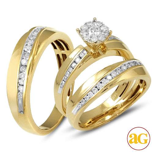 14KY 1.00CTW FLEUR DIAMOND TRIO SET - Norma's Jewelry
