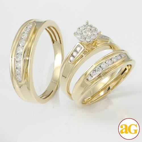 14KY 0.80CTW FLEUR DIAMOND HEAD TRIO SET - Norma's Jewelry