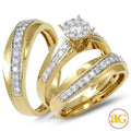 14KY 1.00CTW FLUER DIAMOND HEAD TRIO SET - Norma's Jewelry