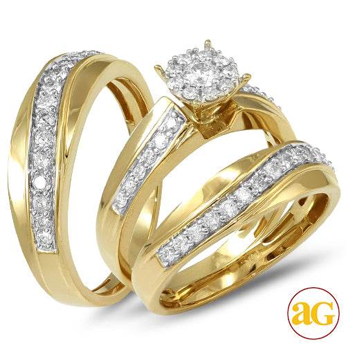 14KY 1.00CTW FLUER DIAMOND HEAD TRIO SET - Norma's Jewelry