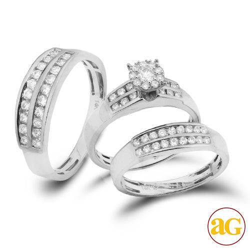 14KW 1.30CTW FLEUR DIAMOND HEAD TRIO SET - Norma's Jewelry
