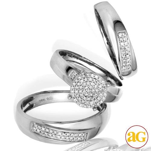 14KW 0.35CTW DIAMOND FLAT DISC HEAD TRIO SET - Norma's Jewelry