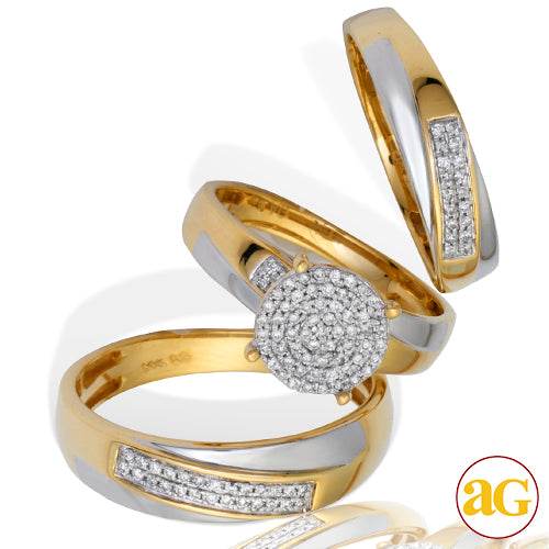 14KY 0.35CTW DIAMOND FLAT DISC HEAD TRIO SET - Norma's Jewelry
