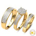 14KY 0.75CTW MICROPAVE DIAMOND TRIO SET - FLAT DIS - Norma's Jewelry