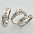 14KW 1.10CTWDIAMOND ROUND CLUSTER TRIO SET -SINGLE - Norma's Jewelry
