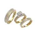 14KY 1.25CTW DIAMOND TRIO SET - SQUARE CLUSTER - - Norma's Jewelry