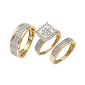 14KY 1.60CTW DIAMOND TRIO SET - ROUND CLUSTER W/ - - Norma's Jewelry