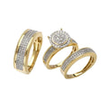 14KY 1.00CTW DIAMOND TRIO SET - ROUND CLUSTER W/ - - Norma's Jewelry